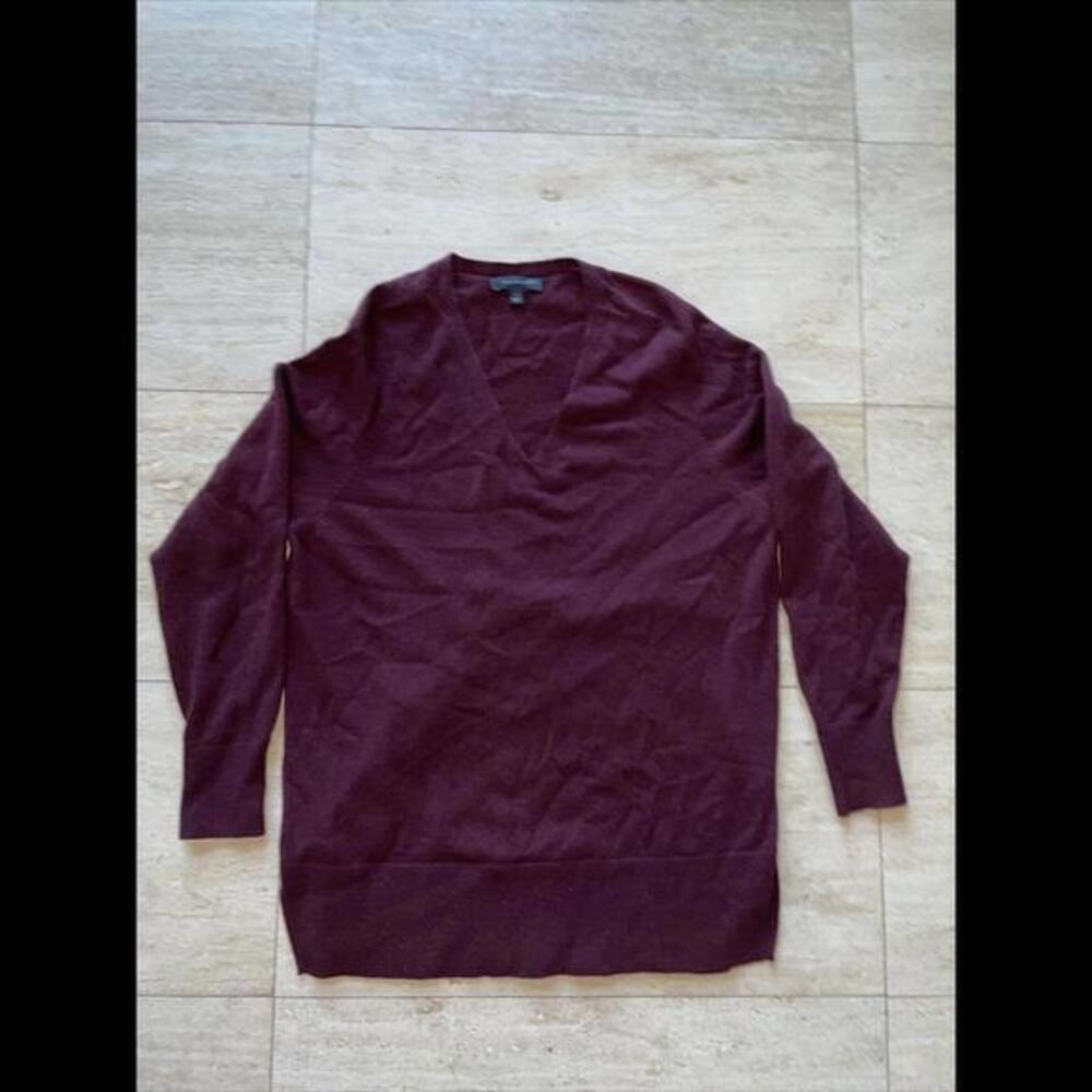 Ann Taylor Women's Wool Blend 3/4 Sleeve Sweater Size S Maroon